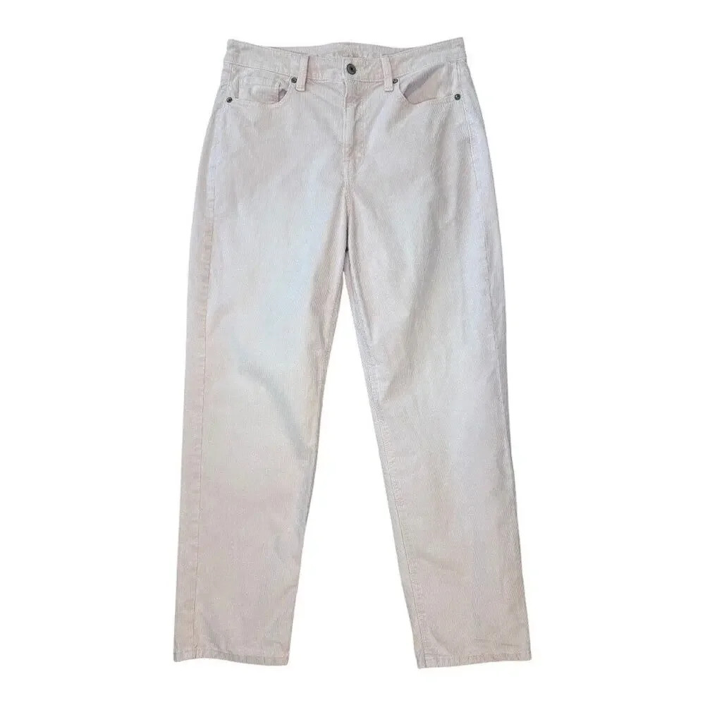 American Eagle Women's High-Rise Mom Corduroy Jeans Light Pink Size 8